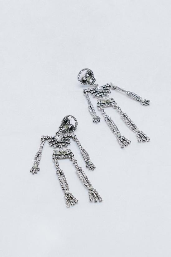 NastyGal Diamante Skeleton Drop Earrings 3