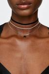 NastyGal Layered Diamante Choker With Chain Necklace thumbnail 2