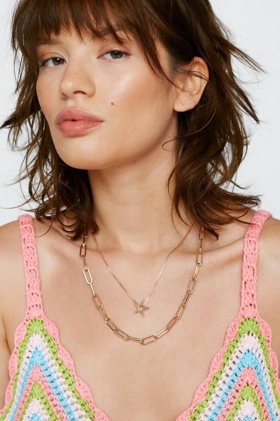 NastyGal Star Pendant And Double Chain Necklace 2