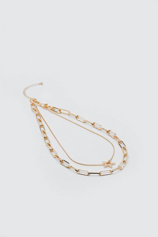 NastyGal Star Pendant And Double Chain Necklace 3