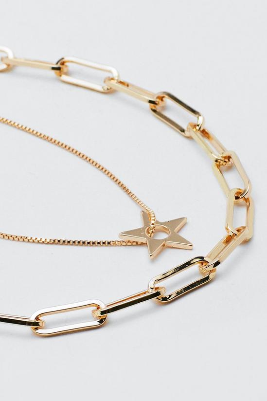 NastyGal Star Pendant And Double Chain Necklace 4