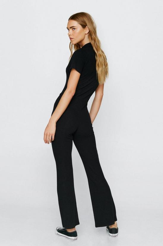 NastyGal Ribbed Collar Button Up Jumpsuit 3