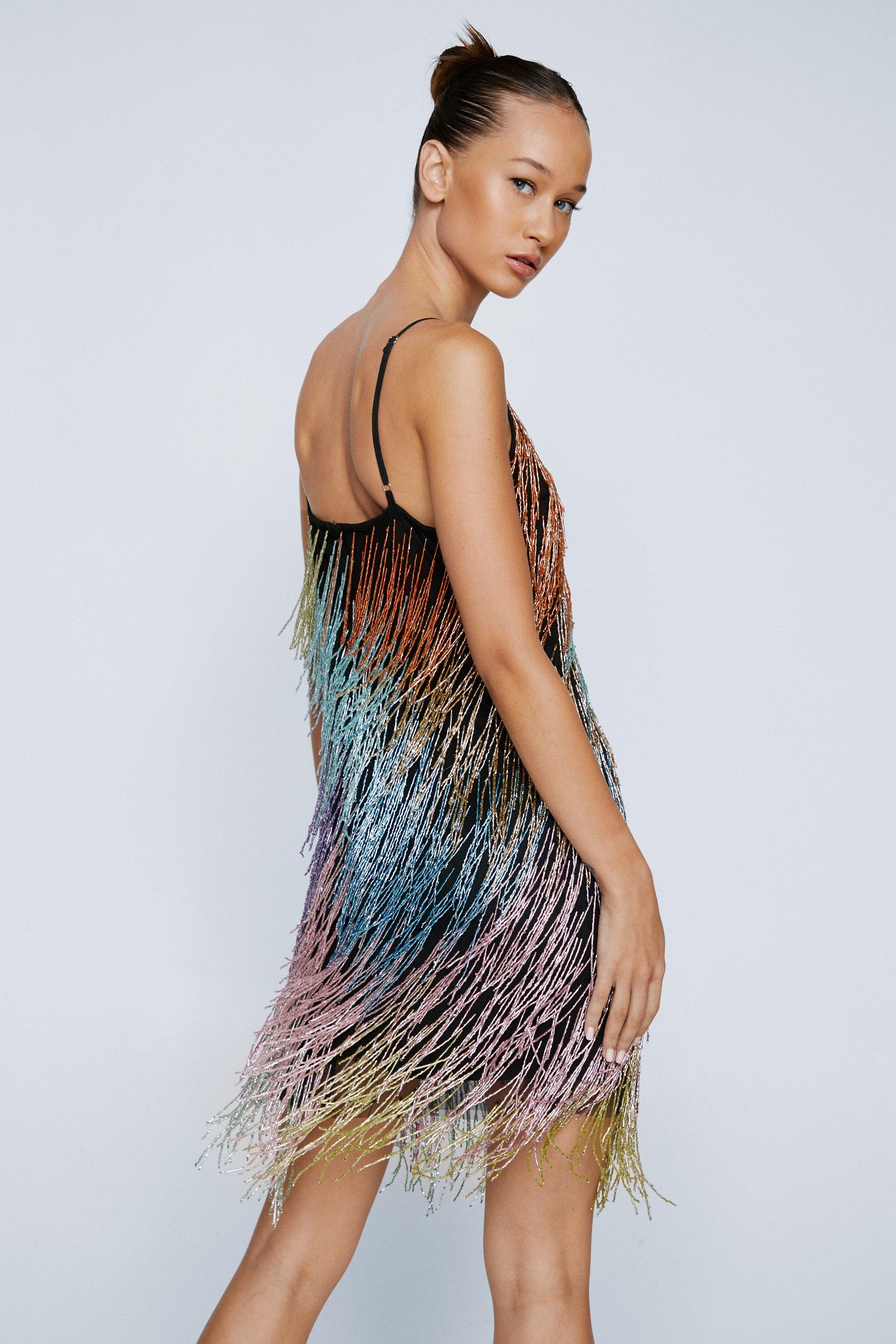 Boohoo beaded outlet dress