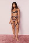 NastyGal Butterfly Embroidered Ruffle 3pc Lingerie Set thumbnail 2
