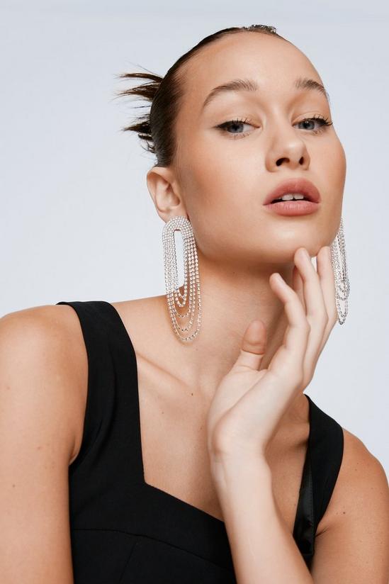 NastyGal Diamante Chain Drop Earrings 1