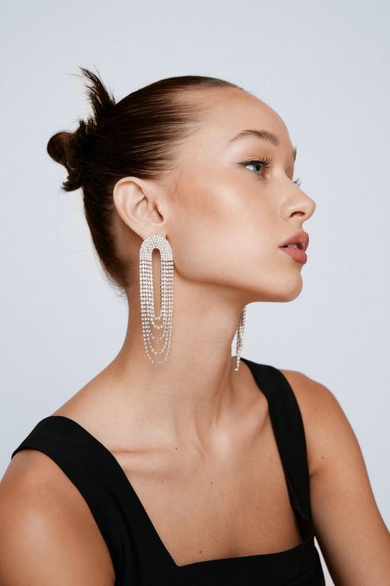 NastyGal Diamante Chain Drop Earrings 2