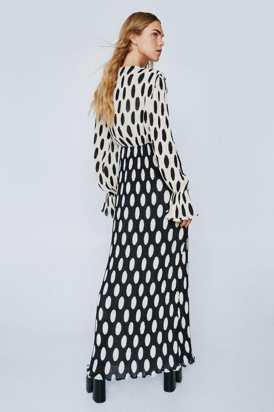 NastyGal Polka Dot Print Pleated Maxi Dress 4