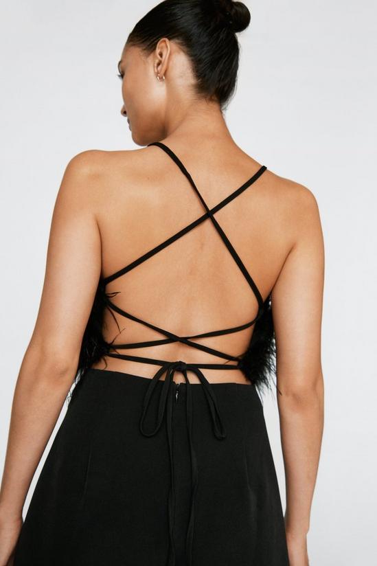 NastyGal Petite Feather Detail Lace Up Romper 4