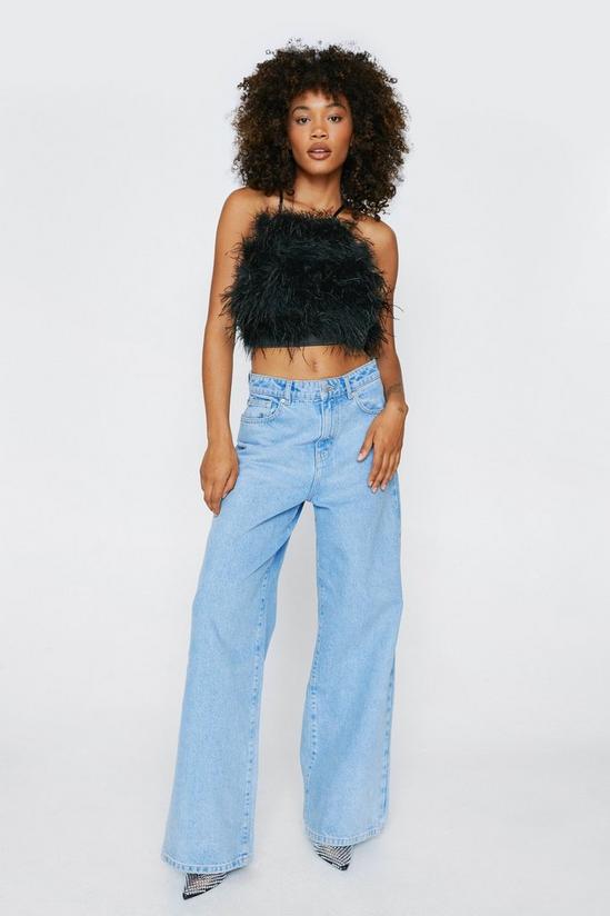 NastyGal Halterneck Feather Lace Up Back Top 2