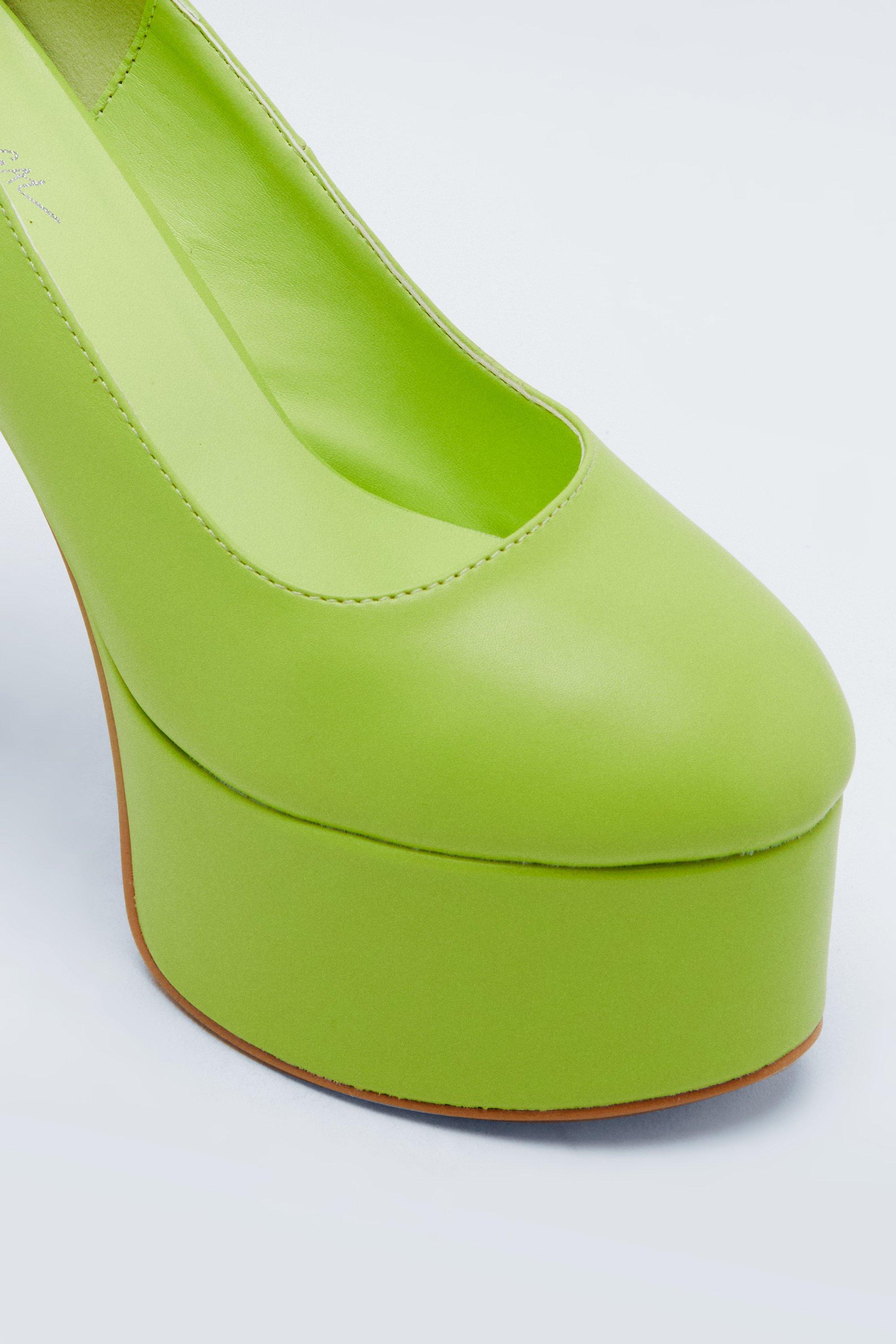 Neon chunky shop platform heels