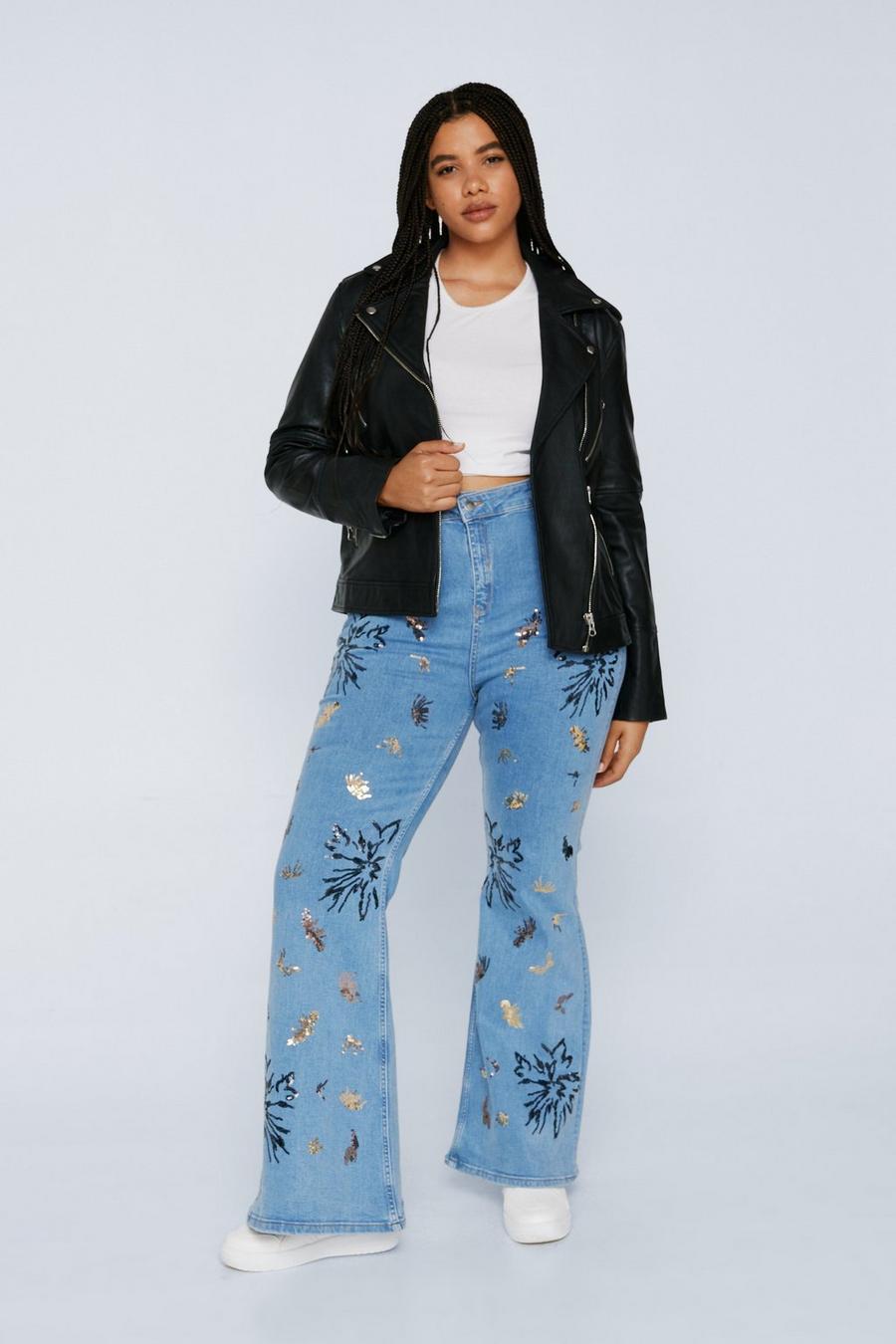 Plus Size Embroidered Flare Jeans curated on LTK