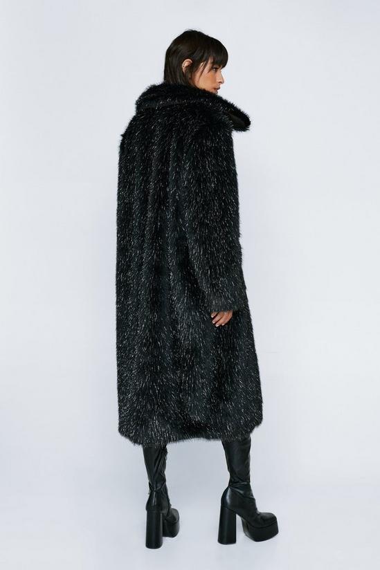 NastyGal Premium Glitter Faux Fur Coat 4
