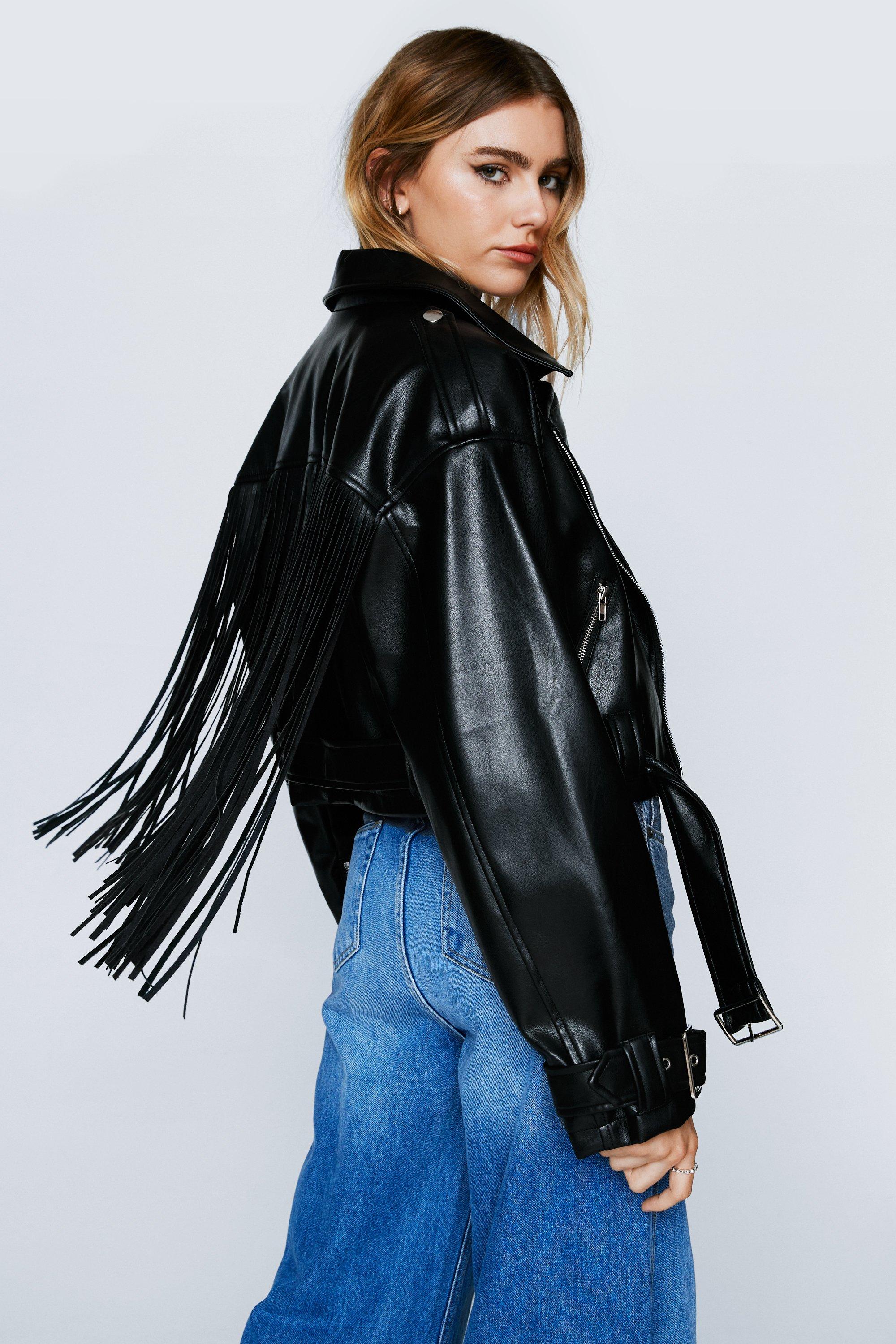 Faux fringe jacket hotsell