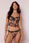 NastyGal Butterfly Embroidered Lace Up Corset Set thumbnail 2