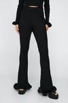NastyGal Faux Fur Trim Knitted Flare Pants thumbnail 3