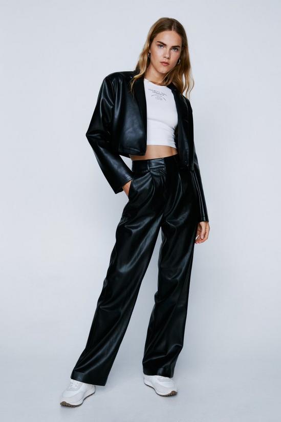 NastyGal Faux Leather Cropped Blazer 2