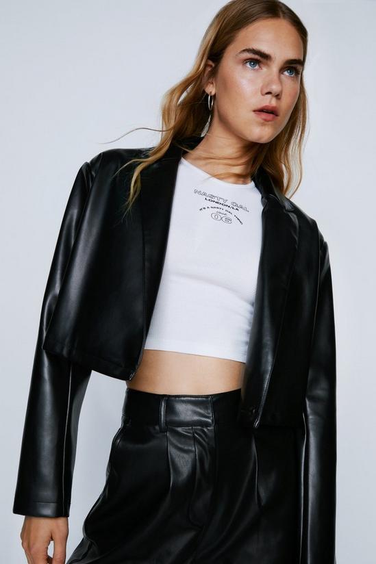 NastyGal Faux Leather Cropped Blazer 3