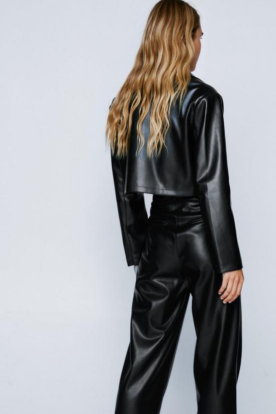 NastyGal Faux Leather Cropped Blazer 4