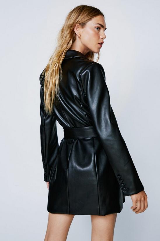 NastyGal Faux Leather Wrap Belt Blazer Dress 4