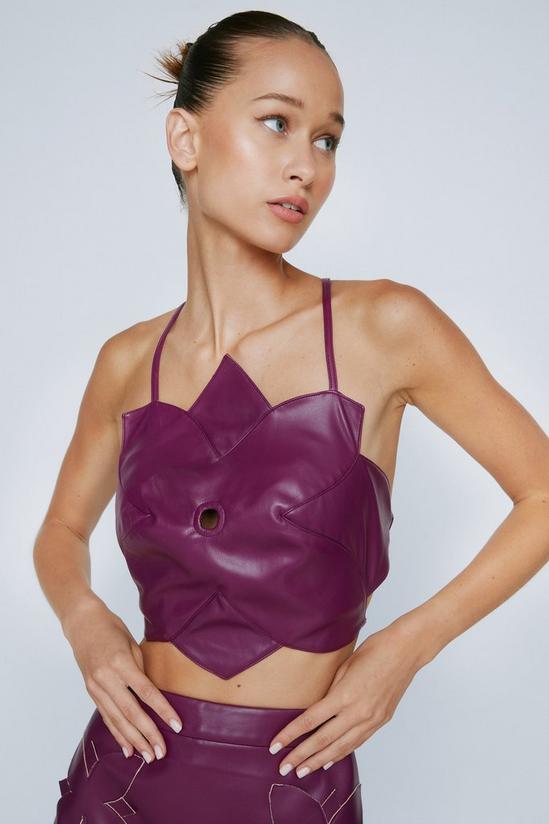 NastyGal Faux Leather Flower Top 1