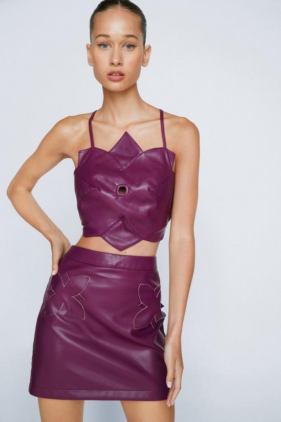 NastyGal Faux Leather Flower Top 2