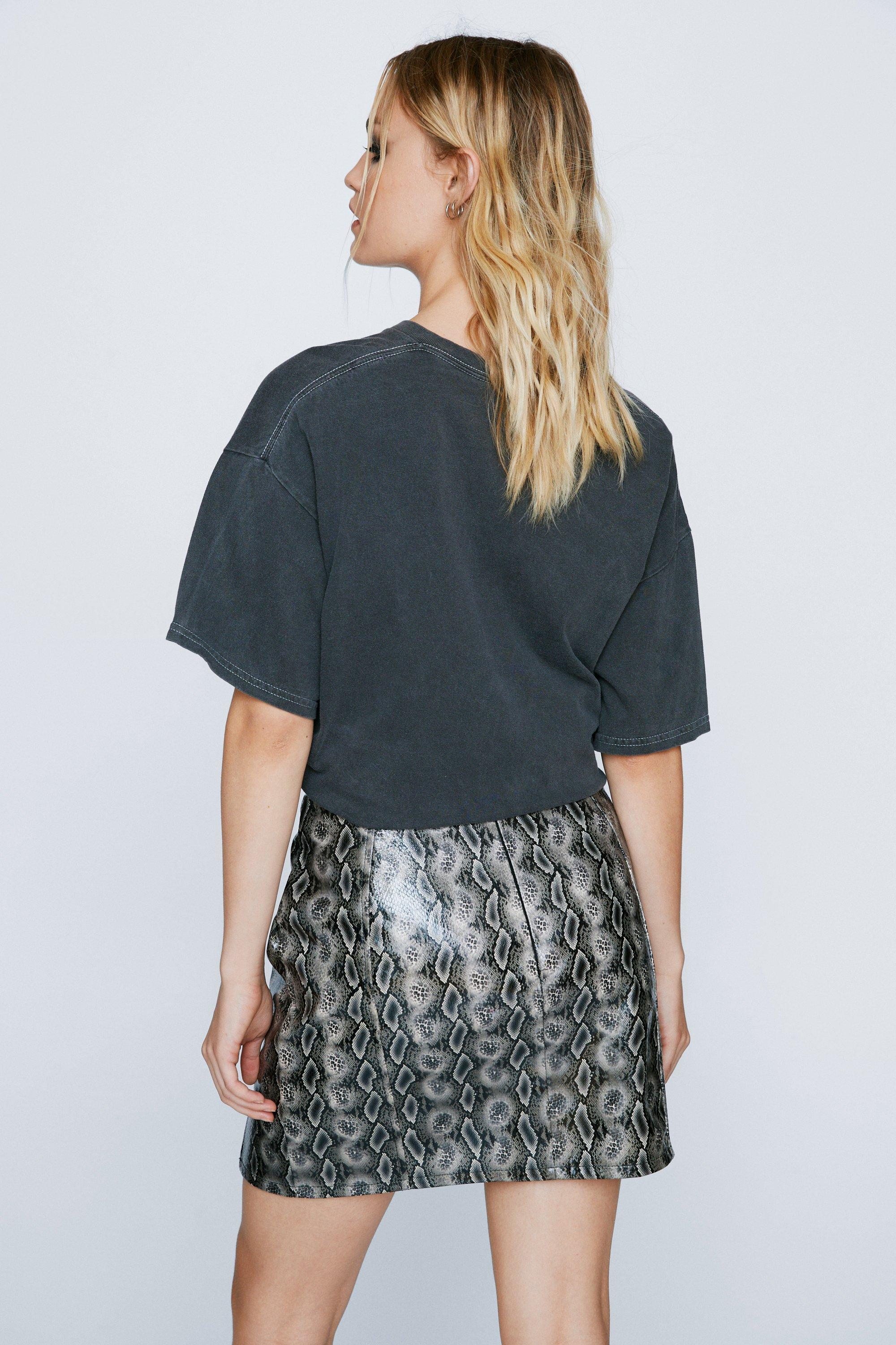 Faux snake outlet print skirt