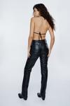 NastyGal Faux Leather Slim Fit Straight Leg Trousers thumbnail 4