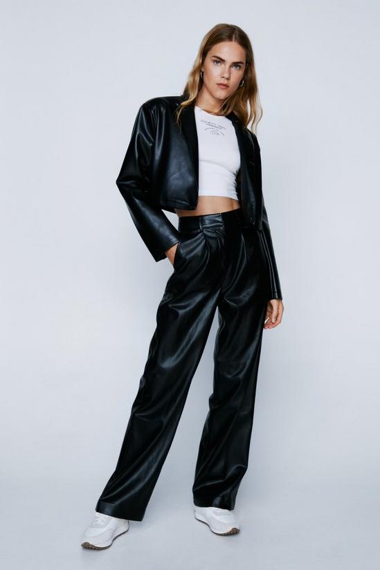 NastyGal Faux Leather Straight Leg Trousers 1