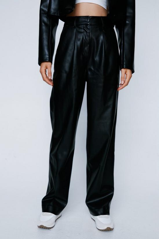 NastyGal Faux Leather Straight Leg Trousers 3