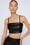 NastyGal Faux Leather Strappy Cropped Bralette thumbnail 1
