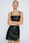 NastyGal Faux Leather Strappy Cropped Bralette thumbnail 2