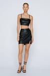 NastyGal Faux Leather Strappy Cropped Bralette thumbnail 3
