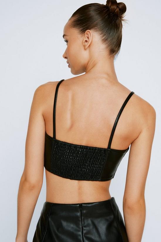 NastyGal Faux Leather Strappy Cropped Bralette 4