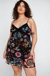 NastyGal Plus Size Floral Print Mesh Cami Dress thumbnail 2
