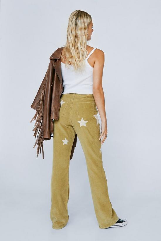 NastyGal Premium Star Placement Cord Flared Pants 4