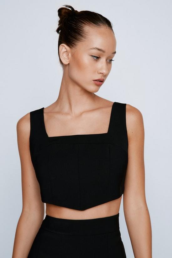 NastyGal Premium Tailored Co-ord Cropped Corset Top 1