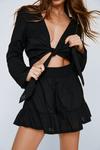 NastyGal Cotton Tie Front Top And Ruffle Short Set thumbnail 2