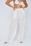 NastyGal Cotton Check Wide Leg Cover Up Trousers thumbnail 2