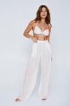 NastyGal Cotton Check Wide Leg Cover Up Trousers thumbnail 3