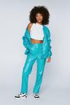 NastyGal Faux Leather Ruched Sleeve Bomber Jacket thumbnail 2