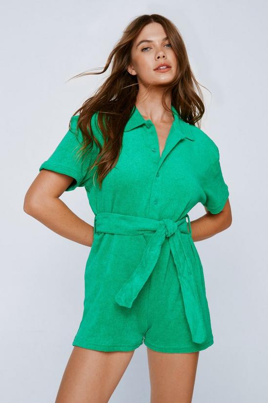 NastyGal Towelling Belted Cover Up Playsuit 1