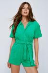 NastyGal Towelling Belted Cover Up Playsuit thumbnail 3