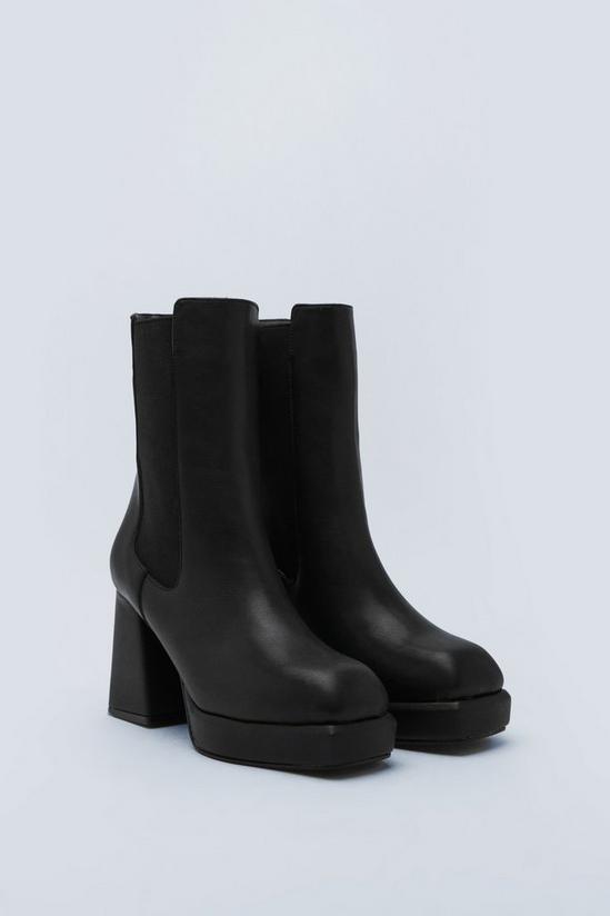 NastyGal Faux Leather Platform Chelsea Boots 4
