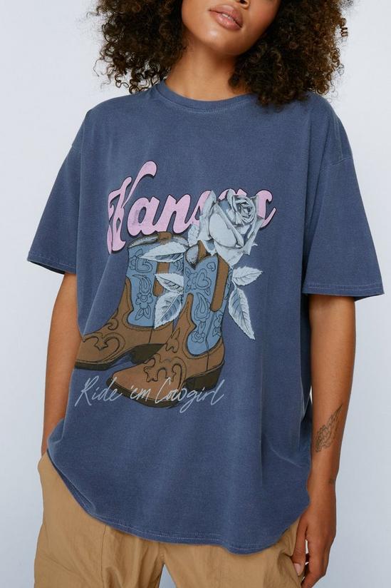 NastyGal Kansas Cowgirl Washed Graphic T-shirt 3