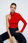 NastyGal Knitted High Neck One Sleeve Top thumbnail 1