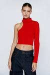 NastyGal Knitted High Neck One Sleeve Top thumbnail 3
