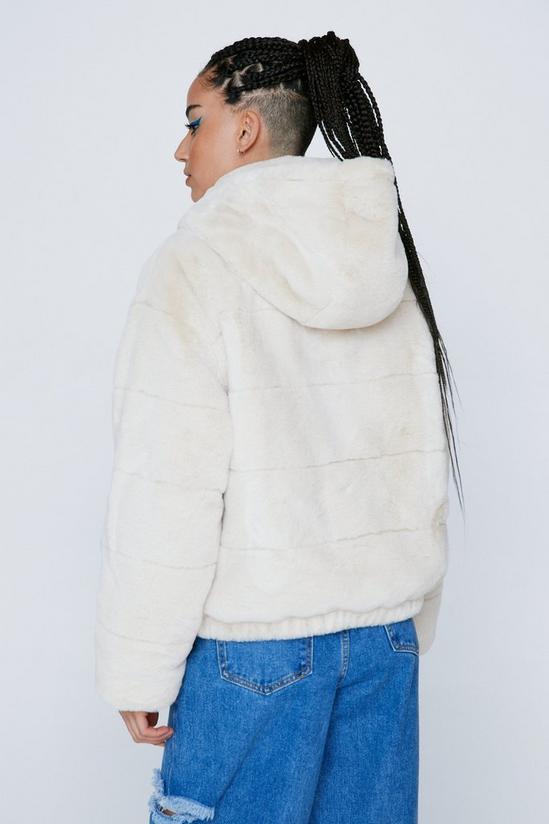 NastyGal Premium Faux Fur Hooded Zip Through Coat 4