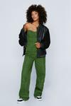 NastyGal Embroidered Star Twill Wide Leg Jumpsuit thumbnail 1