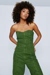 NastyGal Embroidered Star Twill Wide Leg Jumpsuit thumbnail 2