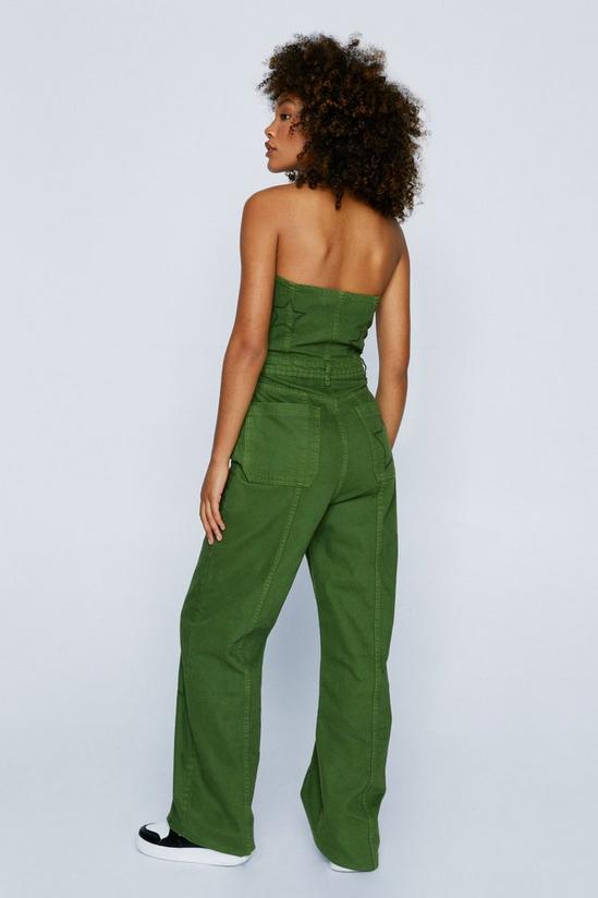 NastyGal Embroidered Star Twill Wide Leg Jumpsuit 4